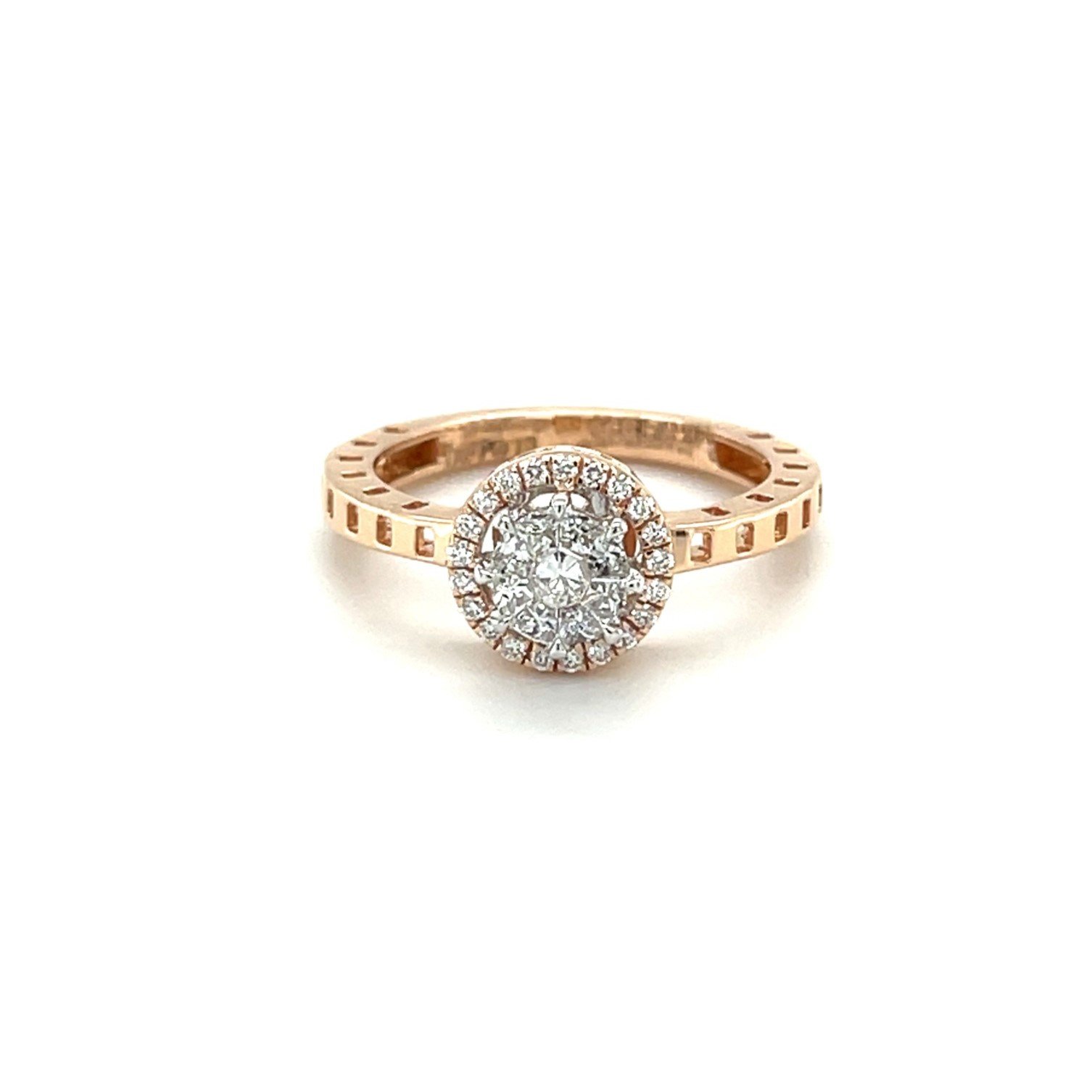 Elegant Halo Diamond Engagement Ring in Rose Gold